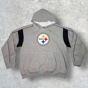 Pittsburgh Steelers NFL Team Apparel Hoodie Gray Black Pullover Men’s L-XL